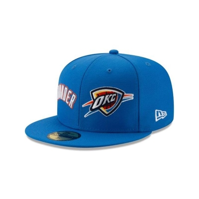 Blue Oklahoma City Thunder Hat - New Era NBA Double Hit 59FIFTY Fitted Caps USA1428053